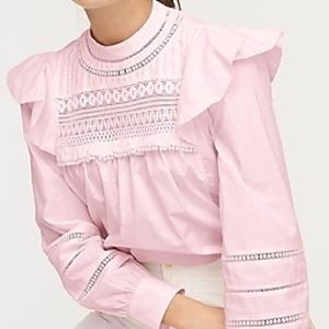 JCREW CROCHETED RUFFLE TOP